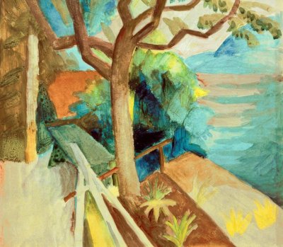 After Sunset at the Lake by August Macke